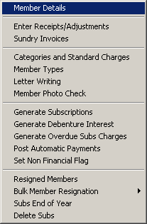 membership menu